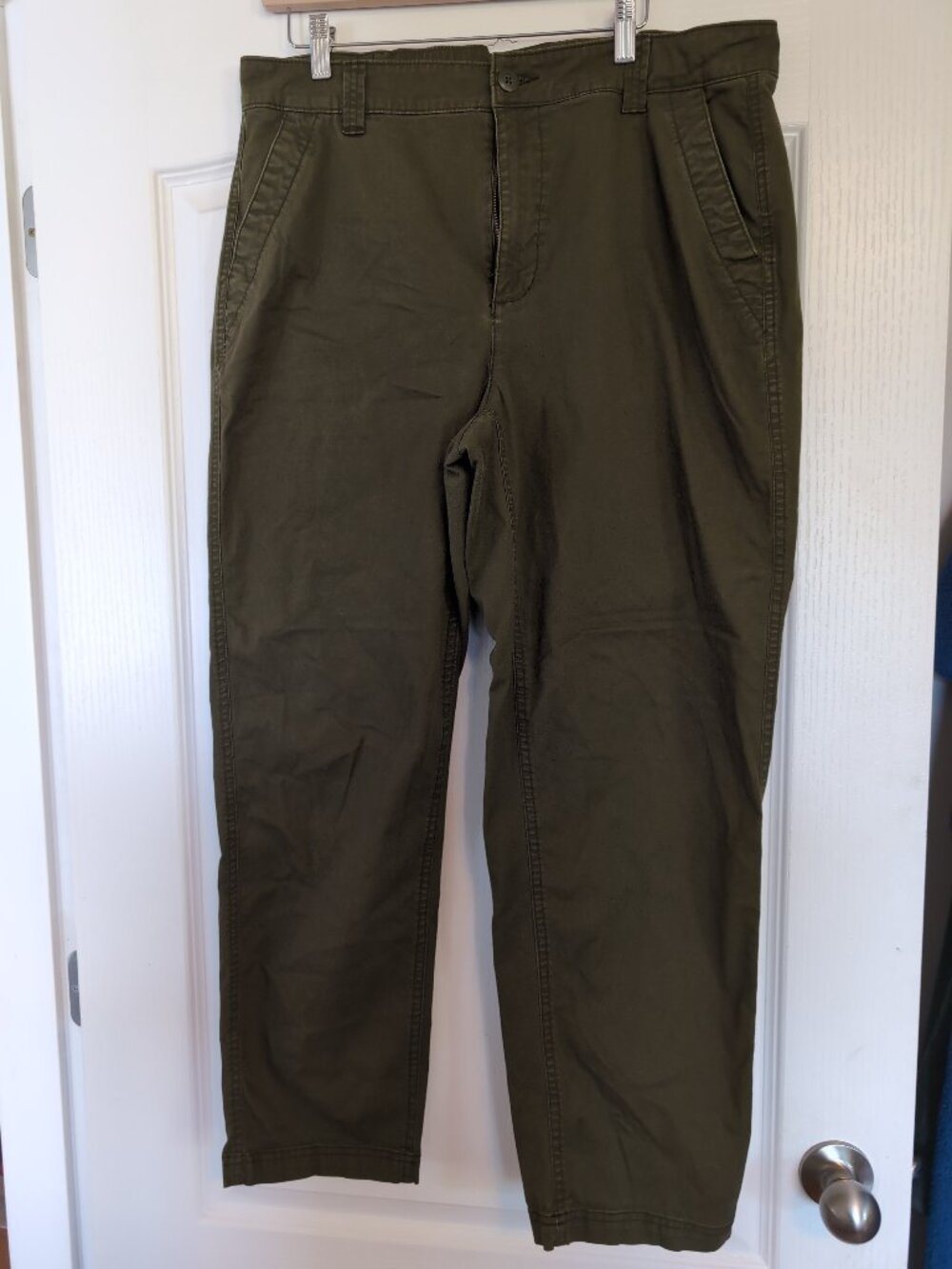 Olive green straight leg tall chinos